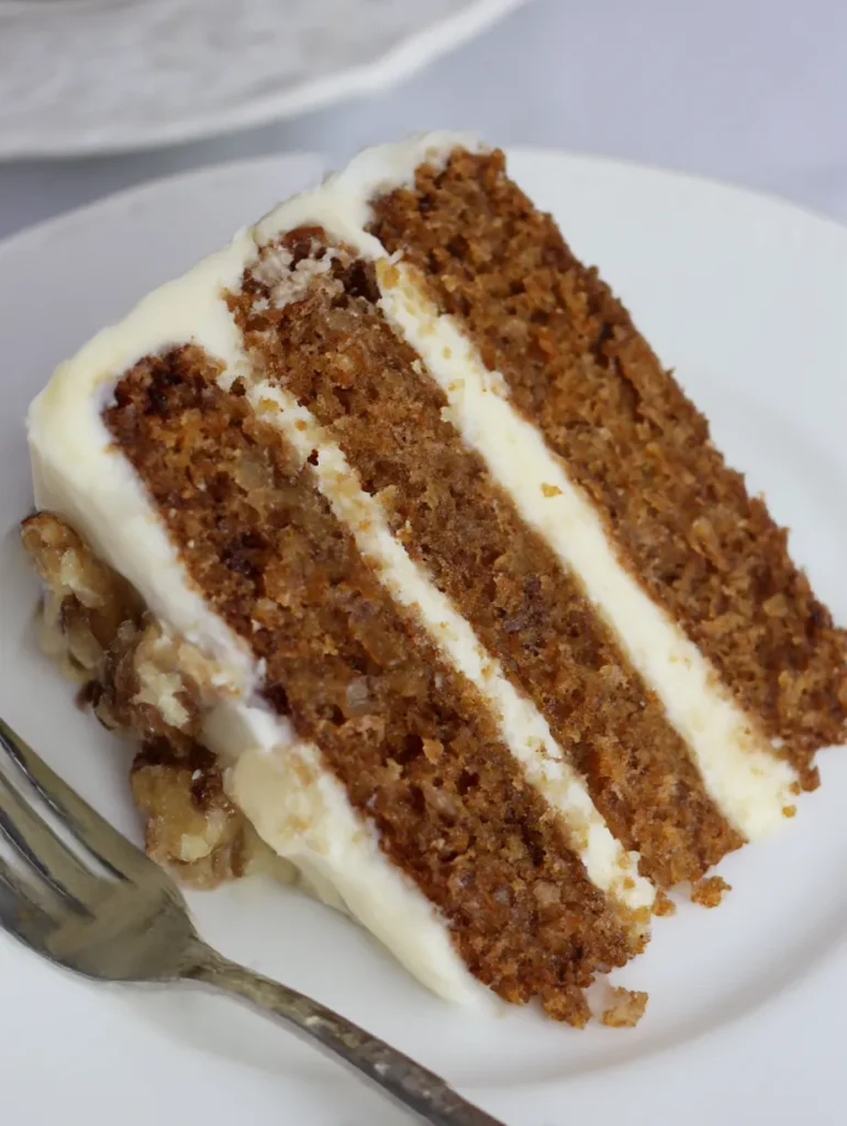 A slice of carrot cake